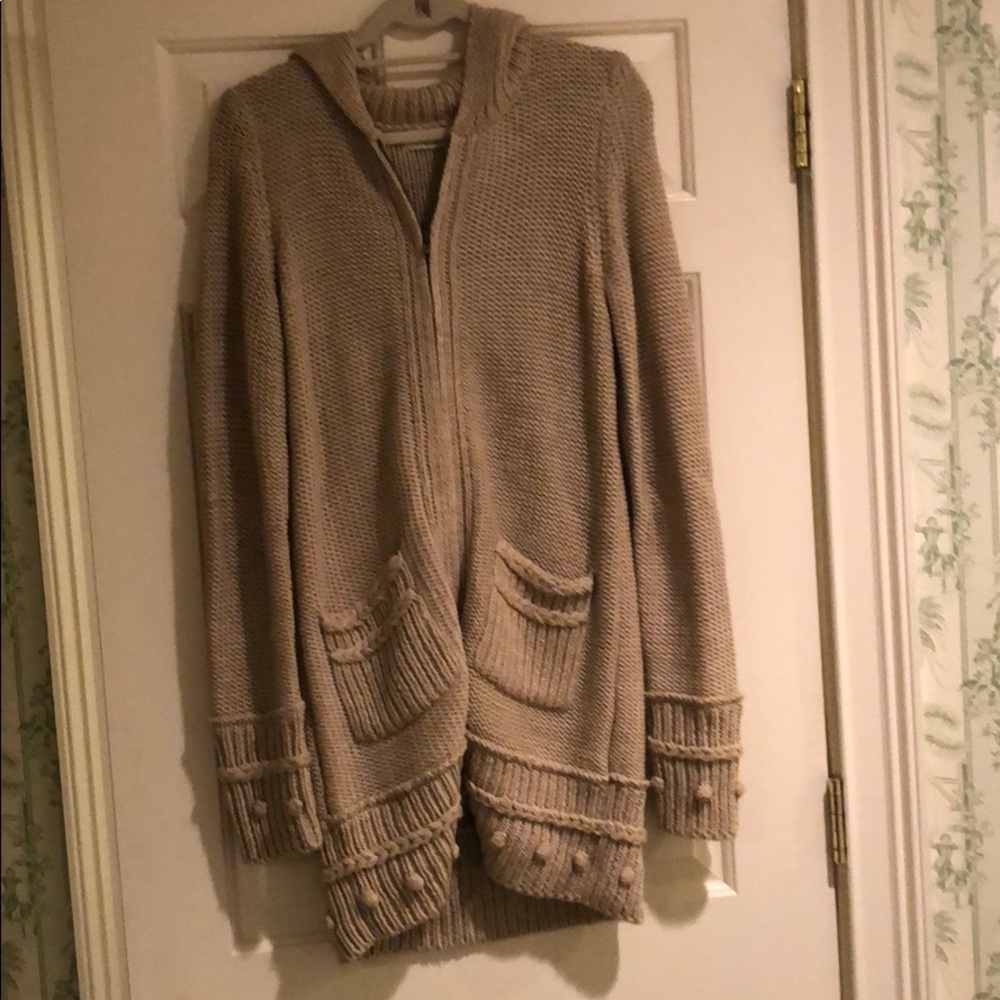 Kimchie Blue knit sweater - tan with knit design